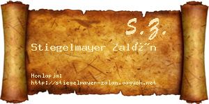 Stiegelmayer Zalán névjegykártya